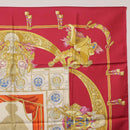HERMES Carre 90 Scarf Silk Red Auth 199702M-16