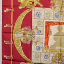 HERMES Carre 90 Scarf Silk Red Auth 199702M-17