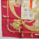 HERMES Carre 90 Scarf Silk Red Auth 199702M-20