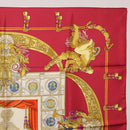 HERMES Carre 90 Scarf Silk Red Auth 199702M-4
