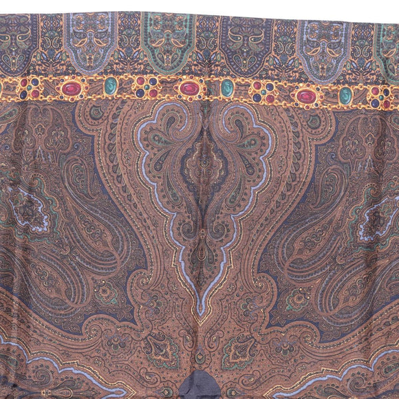 CHANEL Scarf Silk Brown CC Auth 199704M