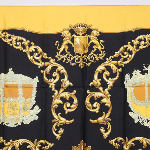 HERMES Carre 90 Scarf Silk Yellow Auth 199714M