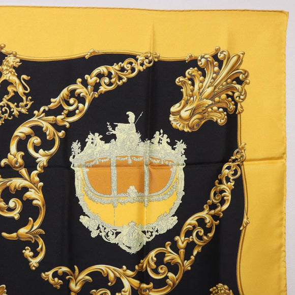 HERMES Carre 90 Scarf Silk Yellow Auth 199714M