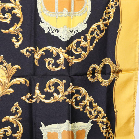 HERMES Carre 90 Scarf Silk Yellow Auth 199714M