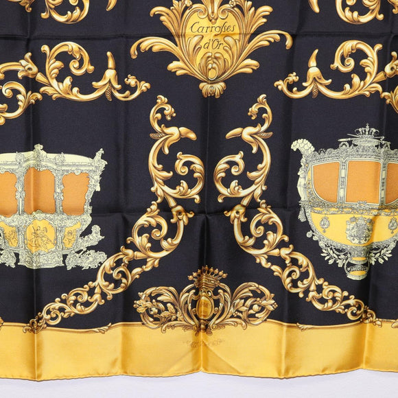 HERMES Carre 90 Scarf Silk Yellow Auth 199714M