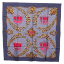 HERMES Carre 90 Scarf Silk Gray Auth 199716-1