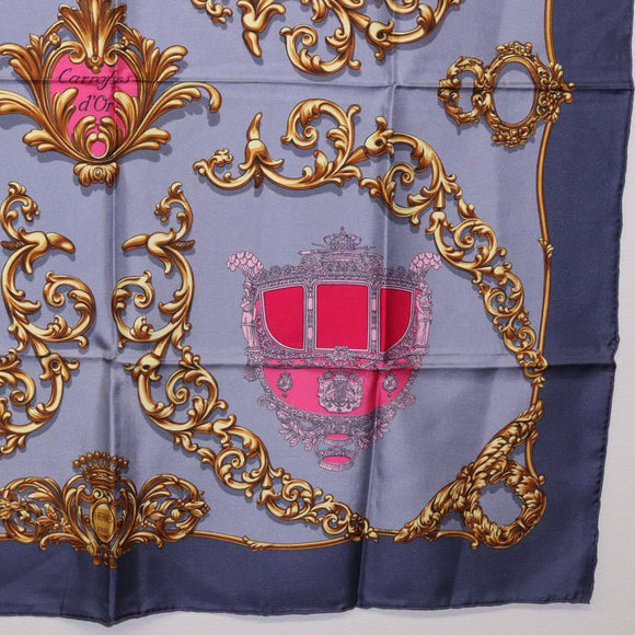 HERMES Carre 90 Scarf Silk Gray Auth 199716