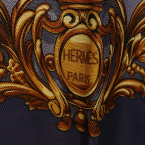 HERMES Carre 90 Scarf Silk Gray Auth 199716