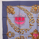 HERMES Carre 90 Scarf Silk Gray Auth 199716-2