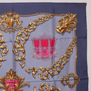 HERMES Carre 90 Scarf Silk Gray Auth 199716-4