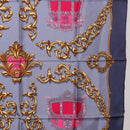 HERMES Carre 90 Scarf Silk Gray Auth 199716-7