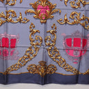 HERMES Carre 90 Scarf Silk Gray Auth 199716-9