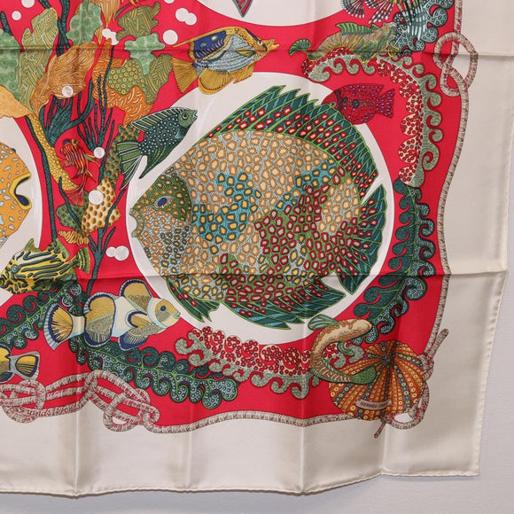 HERMES Carre 90 Scarf Silk Red Auth 199721M