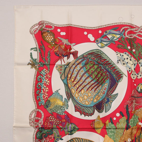 HERMES Carre 90 Scarf Silk Red Auth 199721M