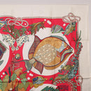 HERMES Carre 90 Scarf Silk Red Auth 199721M-4