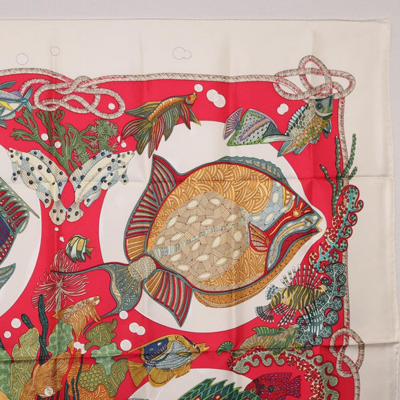 HERMES Carre 90 Scarf Silk Red Auth 199721M