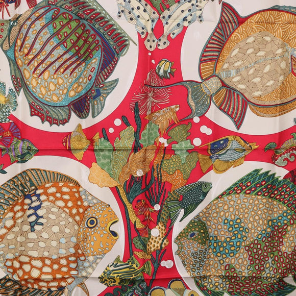 HERMES Carre 90 Scarf Silk Red Auth 199721M