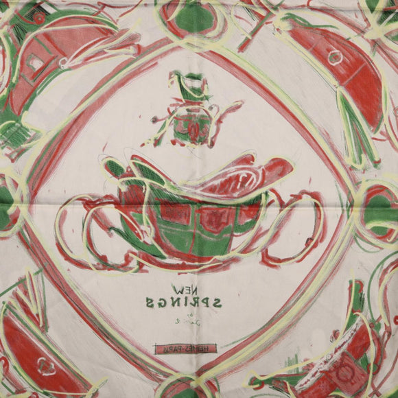 HERMES Carre 90 Scarf Silk Green Auth 199724M