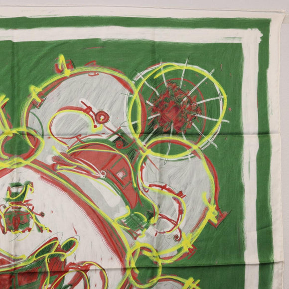 HERMES Carre 90 Scarf Silk Green Auth 199724M