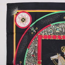 HERMES Carre 90 Scarf Silk Black Auth 199728M-13