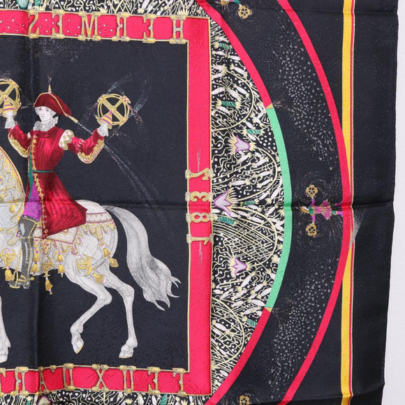 HERMES Carre 90 Scarf Silk Black Auth 199728M
