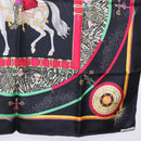 HERMES Carre 90 Scarf Silk Black Auth 199728M-21