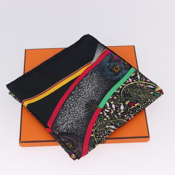 HERMES Carre 90 Scarf Silk Black Auth 199728M