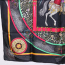 HERMES Carre 90 Scarf Silk Black Auth 199728M-8