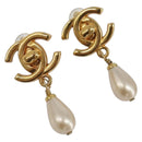 CHANEL Turn Lock Earring metal Gold CC Auth 199733V-1