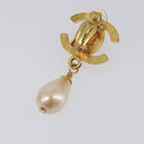 CHANEL Turn Lock Earring metal Gold CC Auth 199733V-20