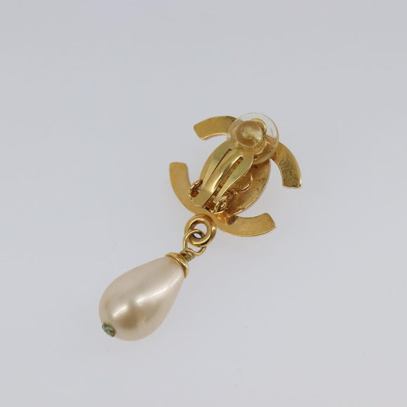 CHANEL Turn Lock Earring metal Gold CC Auth 199733V