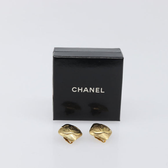 CHANEL Earring metal Gold CC Auth 199734V