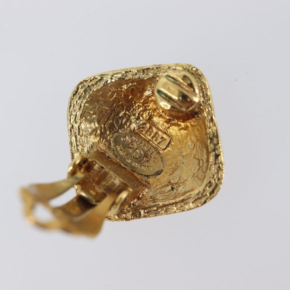 CHANEL Earring metal Gold CC Auth 199734V
