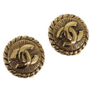 CHANEL Earring metal Gold Tone CC Auth 199736V-1