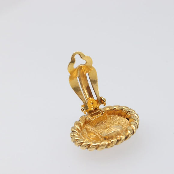 CHANEL Earring metal Gold Tone CC Auth 199736V