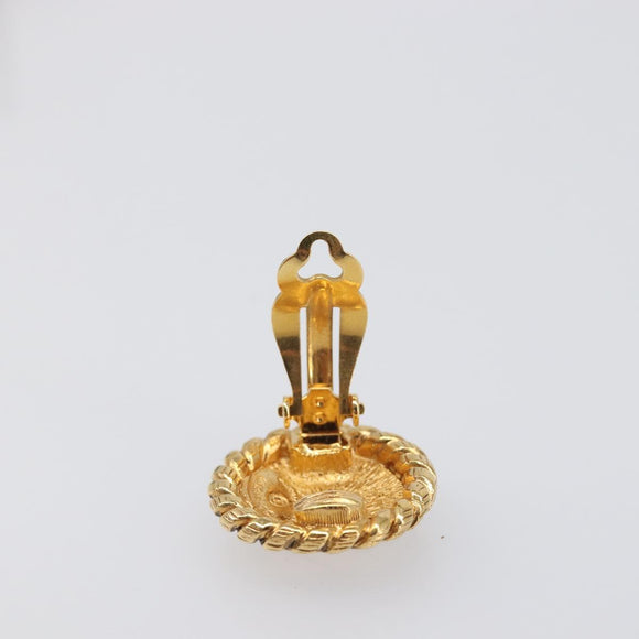 CHANEL Earring metal Gold Tone CC Auth 199736V