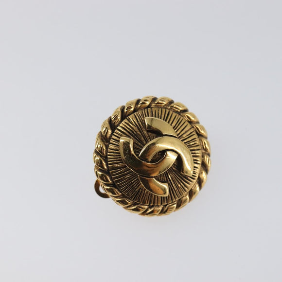 CHANEL Earring metal Gold Tone CC Auth 199736V