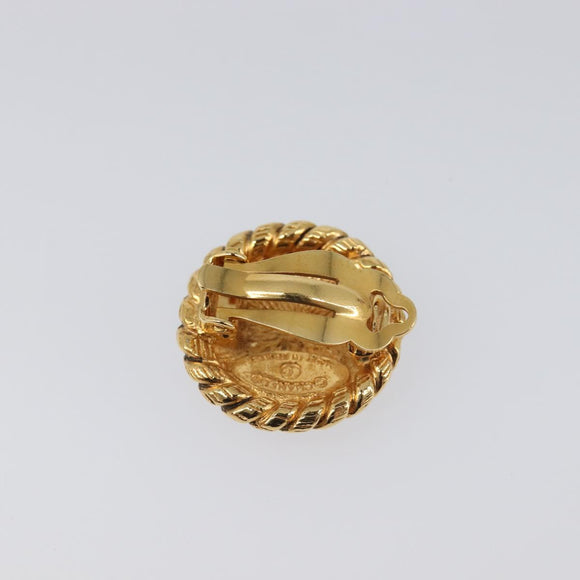 CHANEL Earring metal Gold Tone CC Auth 199736V
