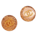 CHANEL Earring plastic Orange CC Auth 199737V-1