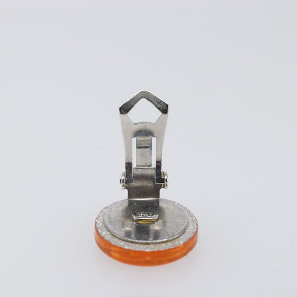 CHANEL Earring plastic Orange CC Auth 199737V