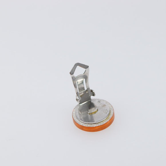 CHANEL Earring plastic Orange CC Auth 199737V