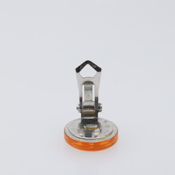 CHANEL Earring plastic Orange CC Auth 199737V