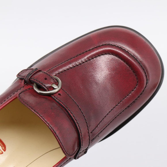 Miu Miu Loafers Leather 37 Red Auth 199780V