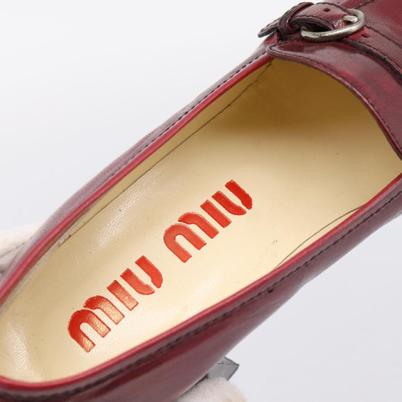 Miu Miu Loafers Leather 37 Red Auth 199780V