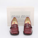 Miu Miu Loafers Leather 37 Red Auth 199780V-22