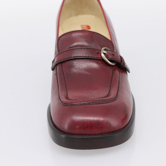 Miu Miu Loafers Leather 37 Red Auth 199780V