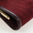 Christian Dior Trotter Canvas Coin Purse Bordeaux Gold Auth 199784A-10