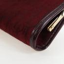Christian Dior Trotter Canvas Coin Purse Bordeaux Gold Auth 199784A-11