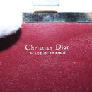 Christian Dior Trotter Canvas Coin Purse Bordeaux Gold Auth 199784A-14