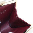 Christian Dior Trotter Canvas Coin Purse Bordeaux Gold Auth 199784A-16